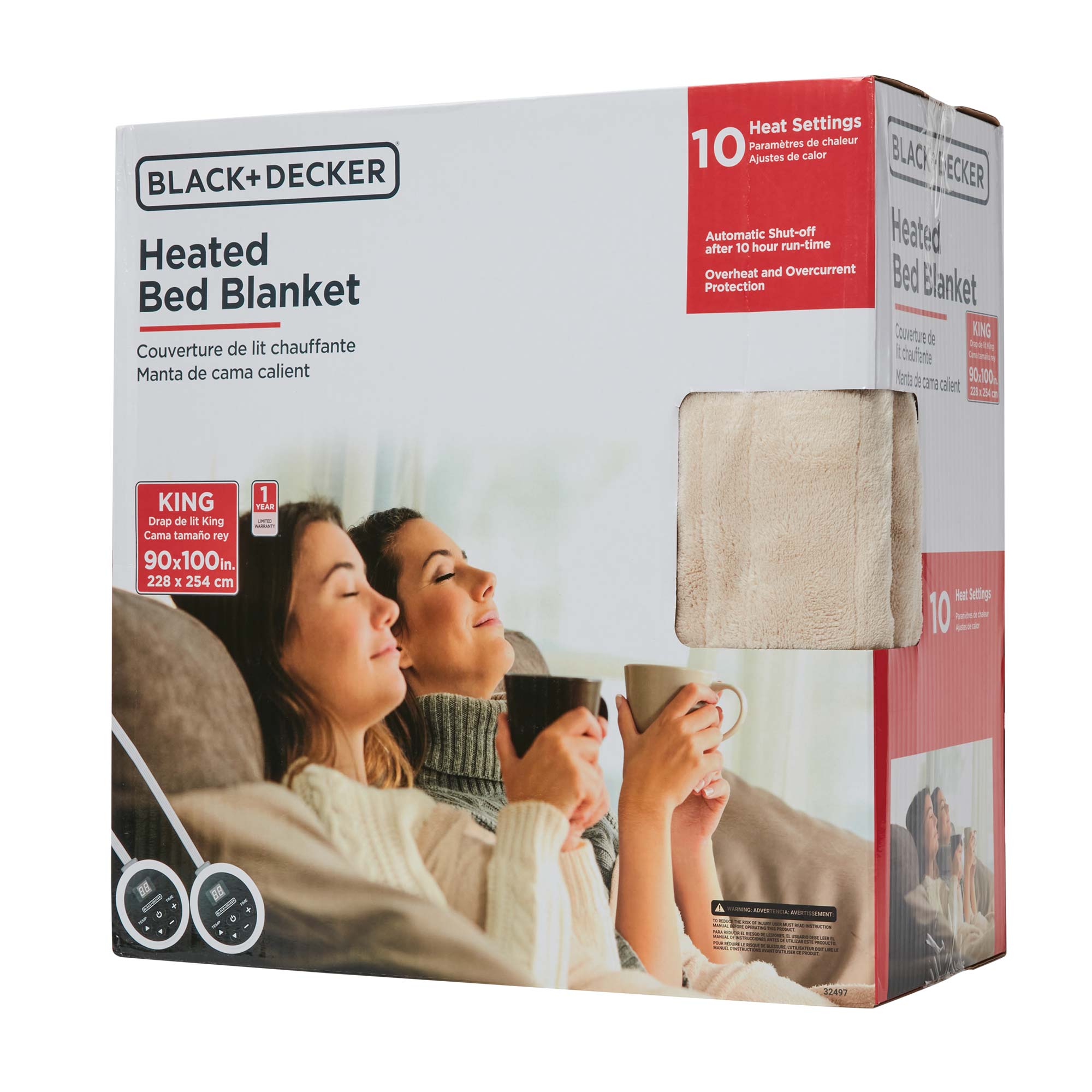 Black & Decker King Heated Bed Blanket - Cream