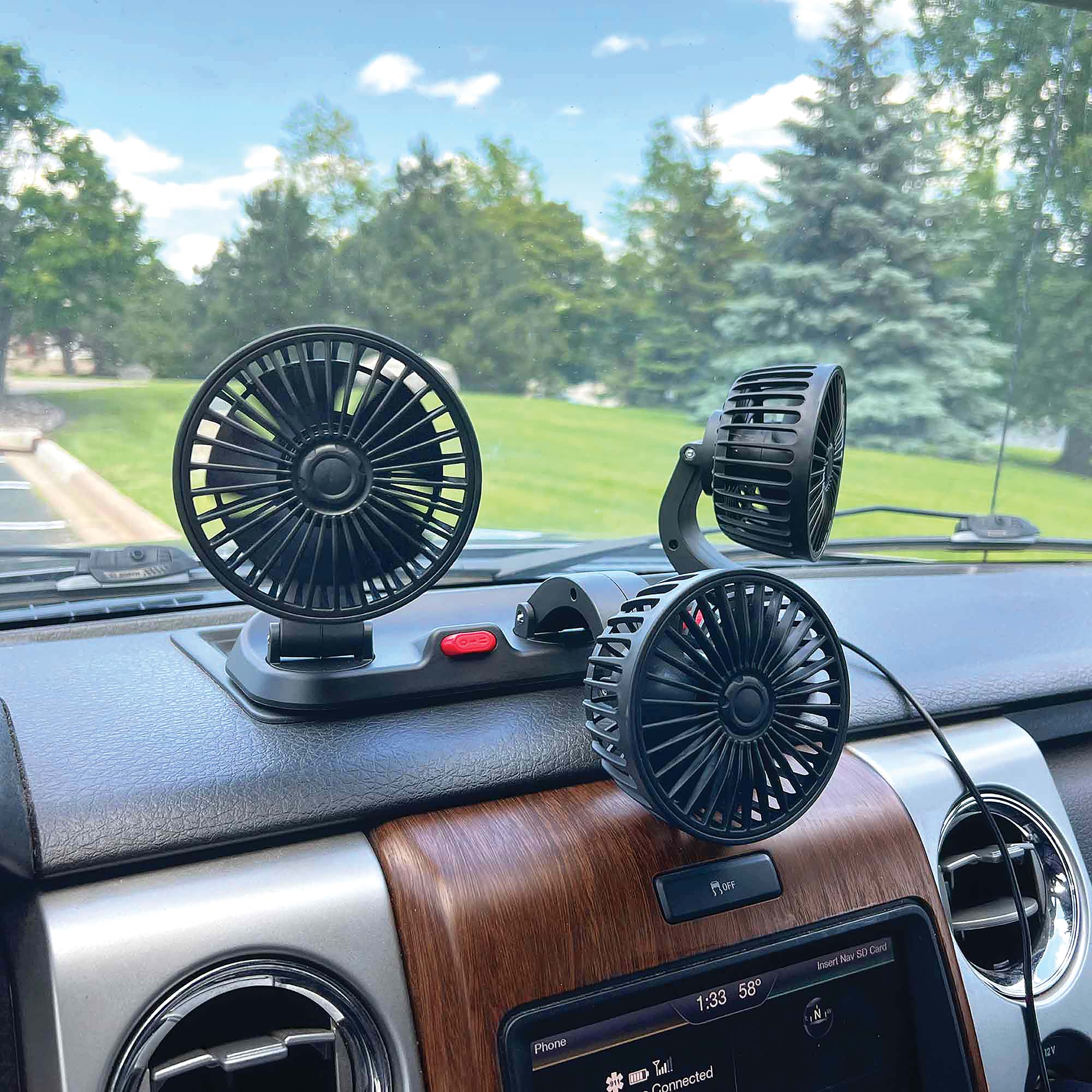 12V Triple Head Rotating Fan