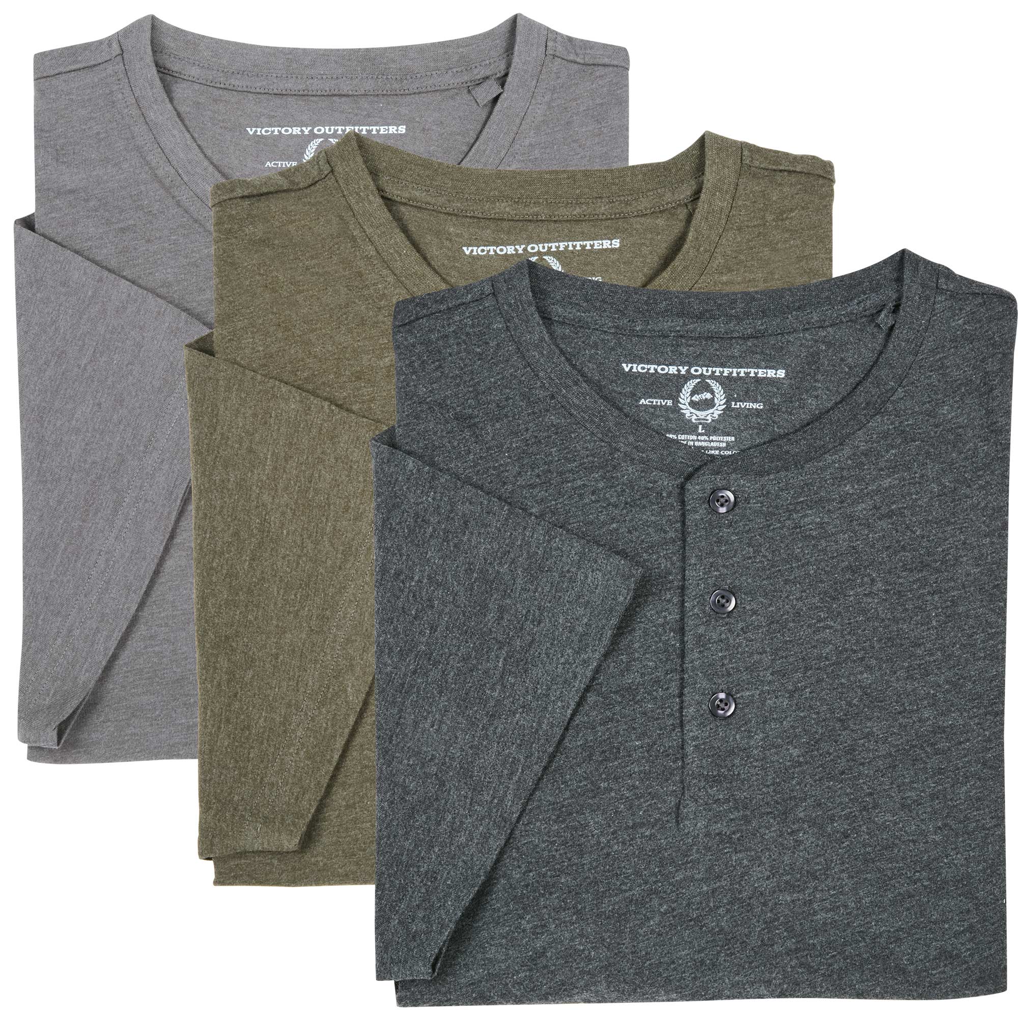 Short-Sleeve Henley - 3 Pack