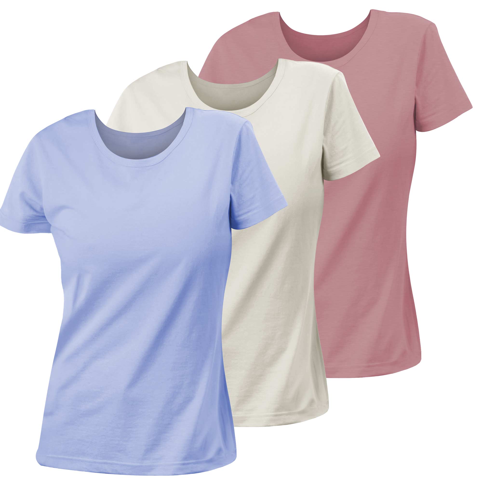 Women's Crew Neck - 3 Pack N/M/B