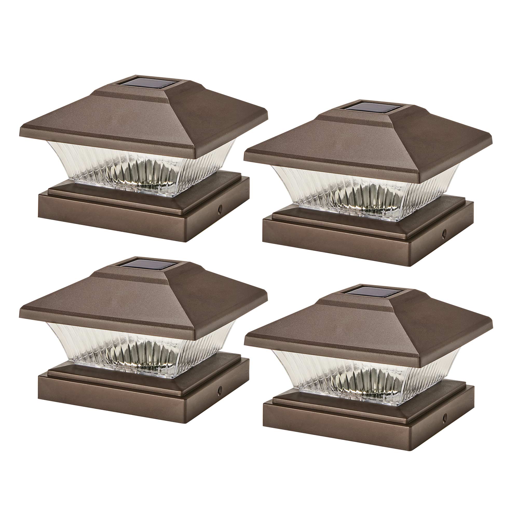 Bronze Solar Post Lights - 4 Pack