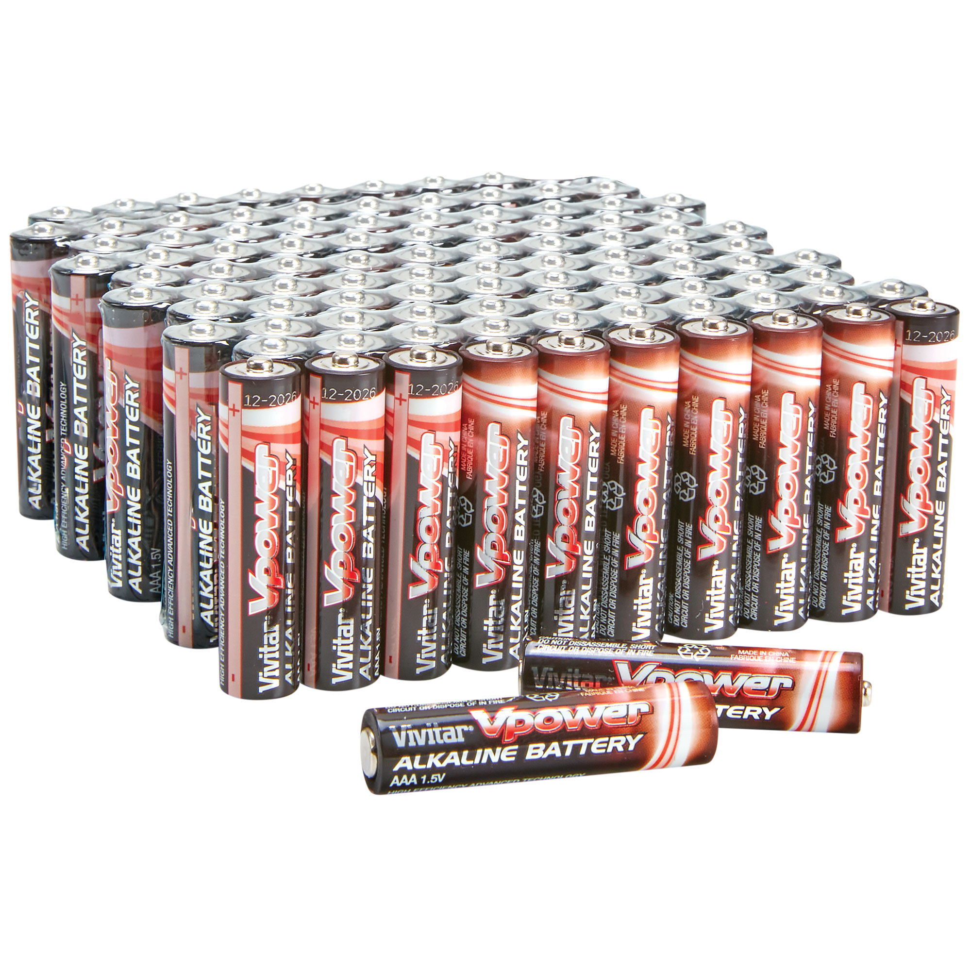 Vivitar Alkaline AAA Batteries - 100 Pack