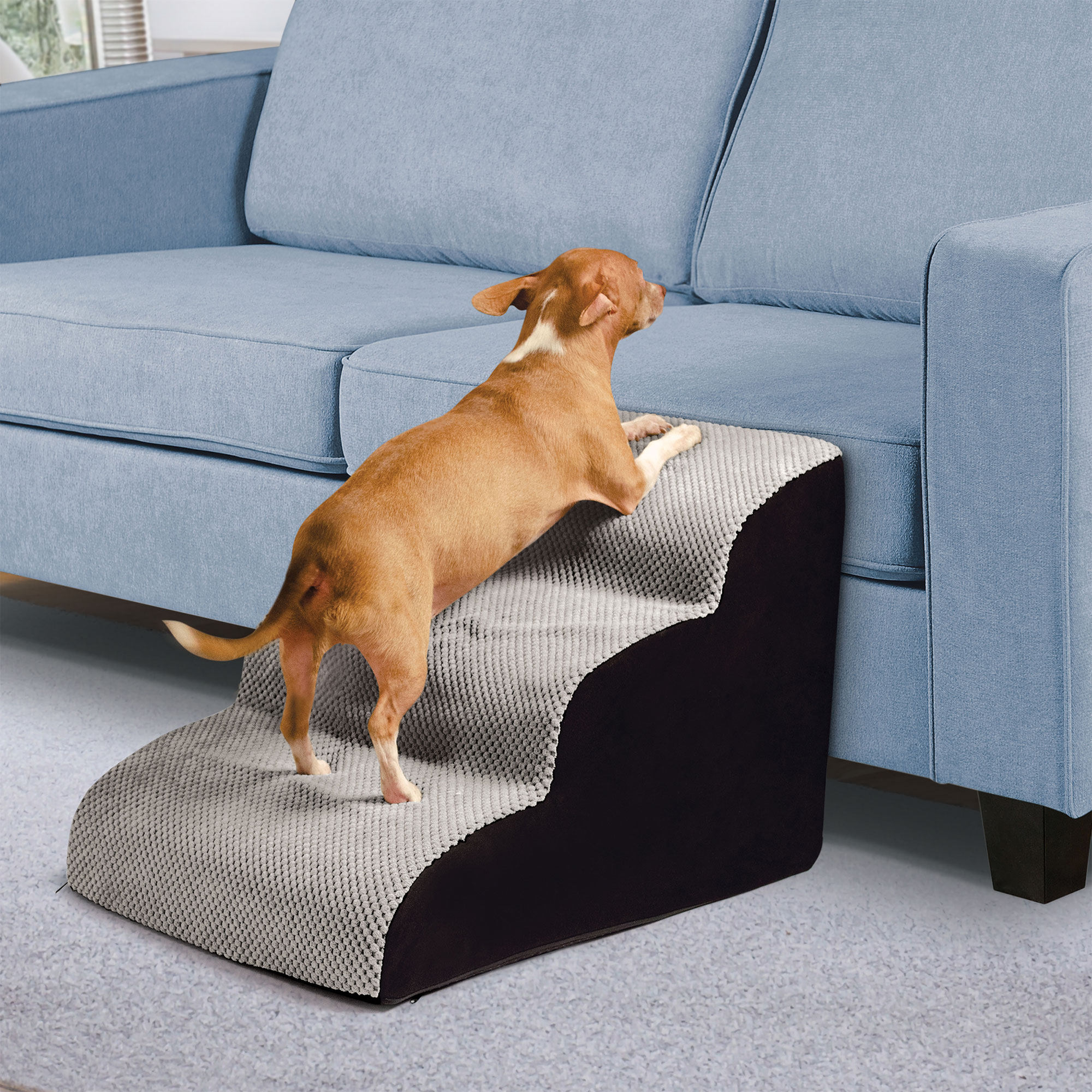 Three-Tier Dog and Cat Stairs - Wide & Deep Steps