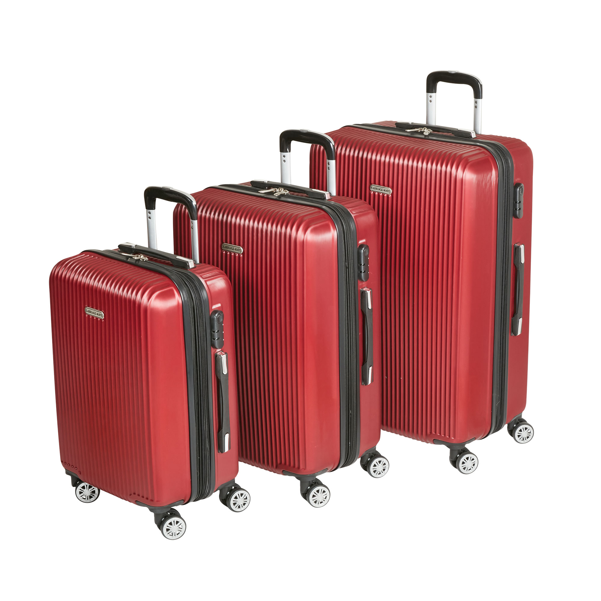 Hardside 3 Piece Luggage Set - Red